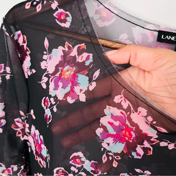 Lane Bryant Floral Mesh Peplum Top Size 18/20 - Picture 5 of 5